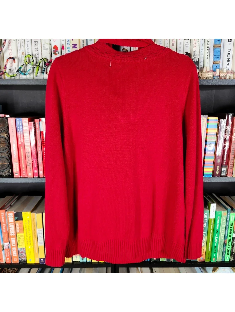 Croft & Barrow Sweater & Matching Scarf Set XL Red NWT Soft Knit Gift Set